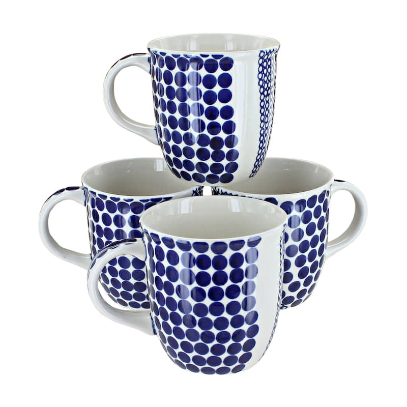 Blue Rose Polish Pottery 1800 Zaklady 4PC Mug Set - Zara