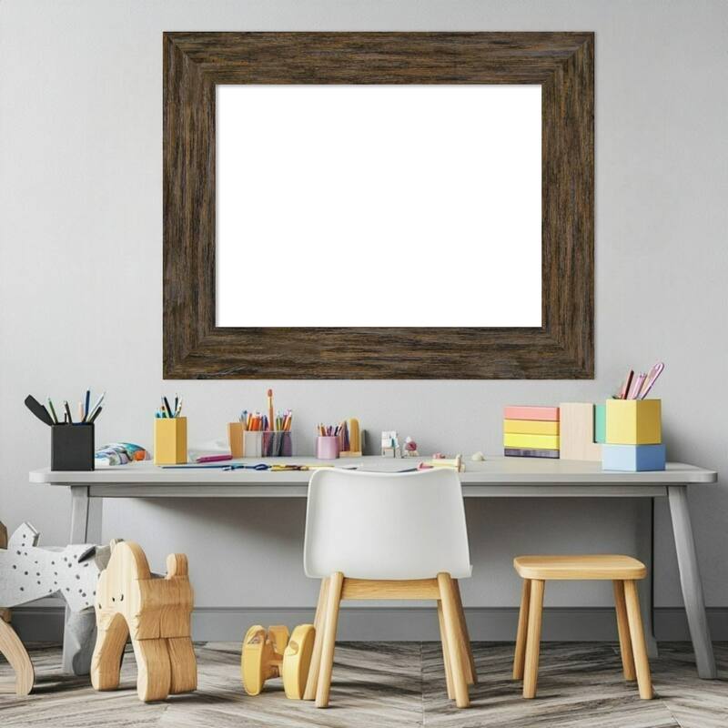Amanti Art Fencepost Brown Framed Dry Erase Magnetic Board