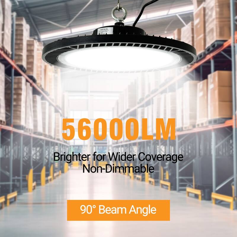 Ultra-Bright 400W UFO High Bay Light 15.7 Inch Dimmable Industrial Lighting For Warehouse, Workshop, Garage