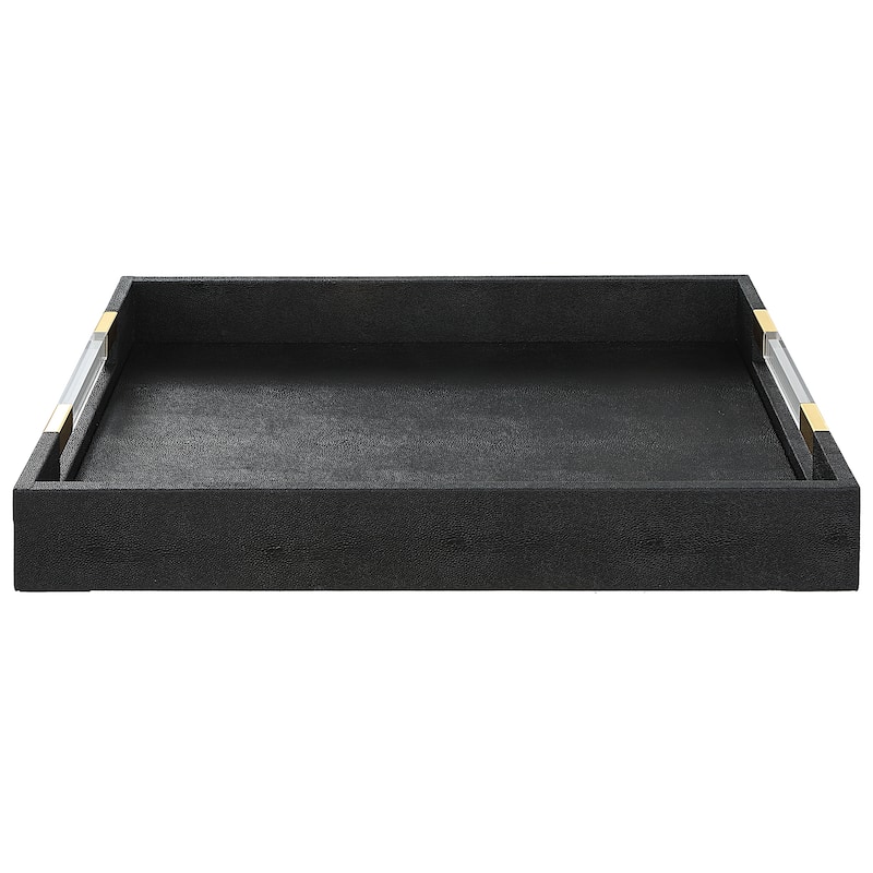 Uttermost Wessex Shagreen Tray - 19 W x 2.625 H x 13.875 D (inches) - Black