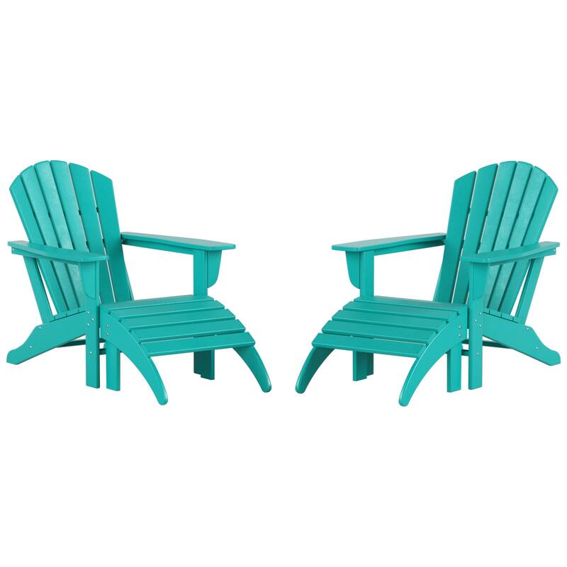 Altura Outdoor Eco-Friendly All Weather Adirondack Chairs with Ottomans (4-Piece Conversation Set)