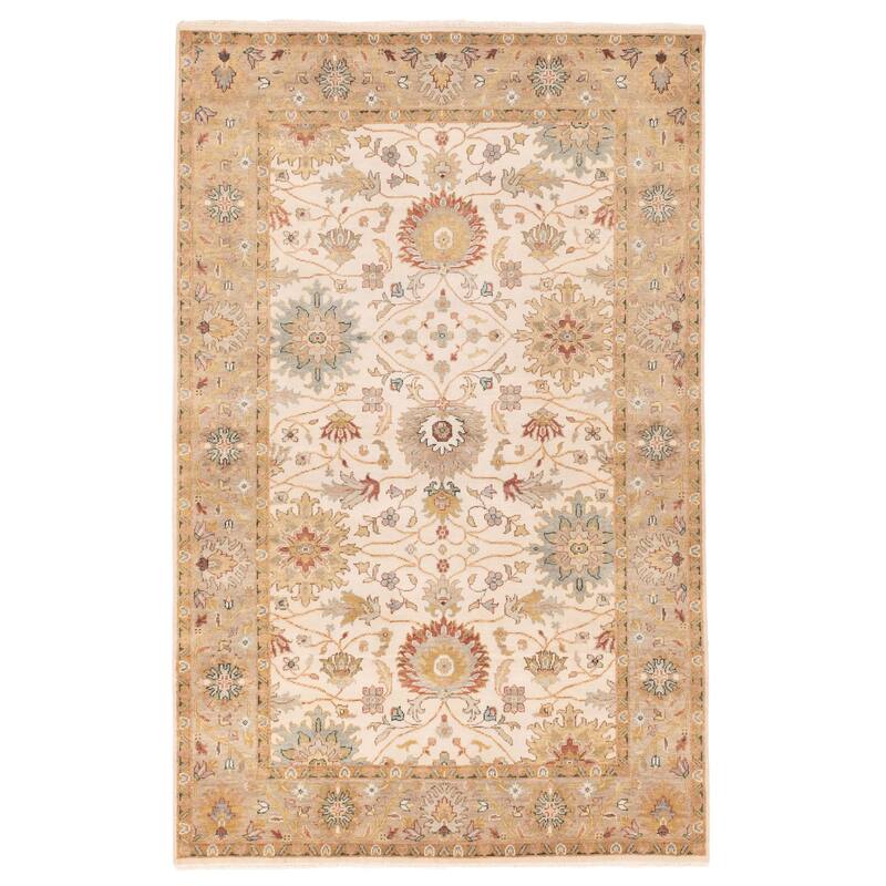 ECARPETGALLERY Hand-knotted Jules Serapi Ivory Wool Rug - 5'11 x 9'1