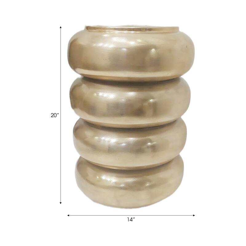 Metal Aluminum Sculptural Accent Table Savoir Trend - 20" Bronze - 14" x 14" x 20"