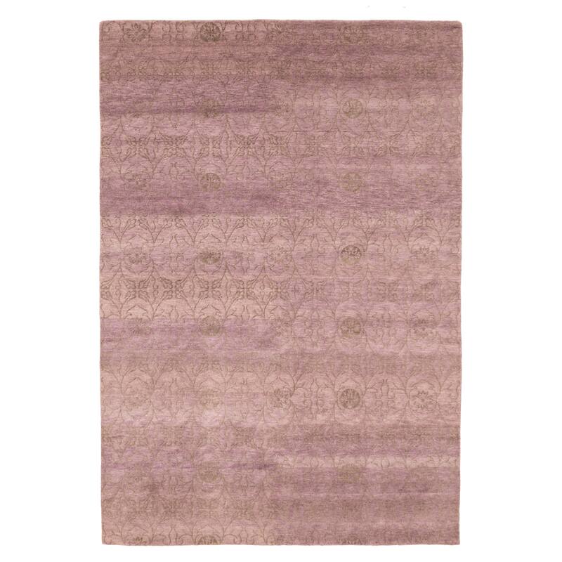 ECARPETGALLERY Hand-knotted Elysian Violet Wool Rug - 6'0 x 8'11