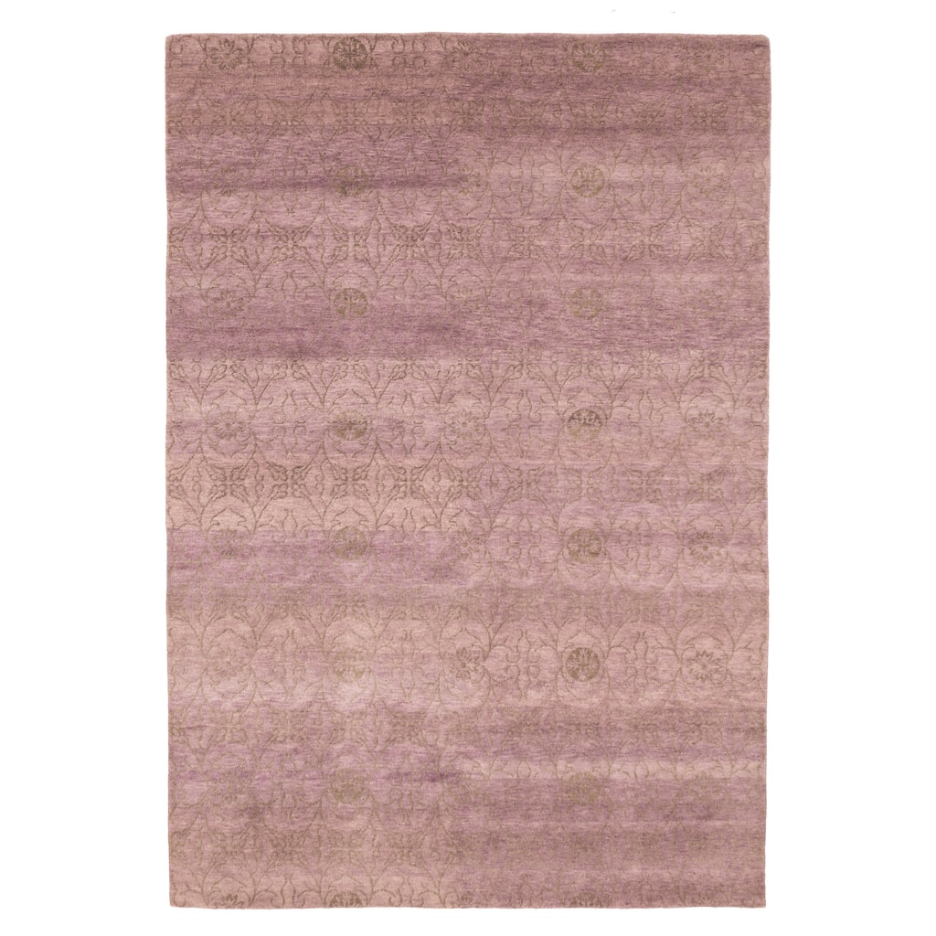 ECARPETGALLERY Hand-knotted Elysian Violet Wool Rug - 6'0 x 8'11