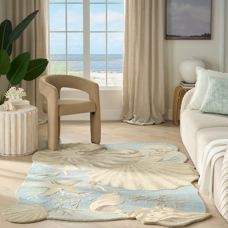 Nourison Home Waterside Indoor only Blue Graphic Area Rug