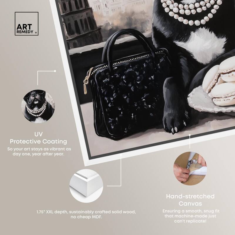 Frenchie in Paris Treats Canvas by Art Remedy