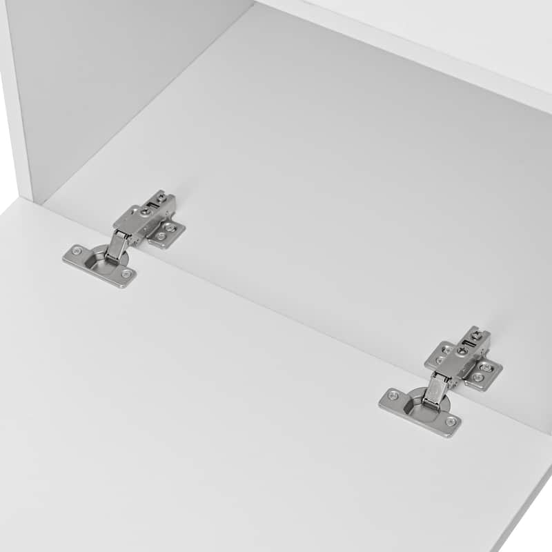 White 76.8" TV Stand with 3 Doors and Large Storage Cabinet for TVs Up to 80"