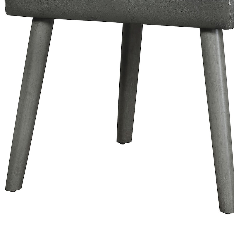 Leatherette Dining Chair with Splayed Wooden Legs, Set of 2 - 39 H x 22 W x 23 L Inches