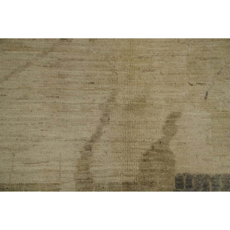 Hand Knotted Oriental 100% Wool Carpet Transitional Modern Beige & Ivories Oushak Area Rug - 5' 8'' X 3' 11''