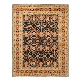 Overton Eclectic, One-of-a-Kind Hand-Knotted Area Rug - Black, 9' 3" x 11' 9" - 9' 3" x 11' 9"