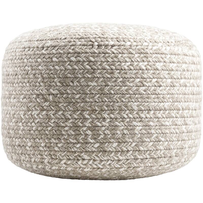 Livabliss Entwined Modern & Contemporary Solid Color Pouf