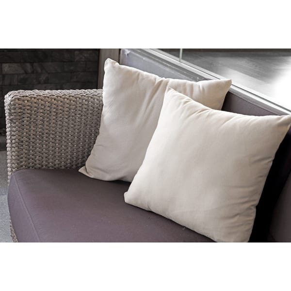 Decorative Feather Down Throw Pillow Inserts with Cotton Cover, Square  Sofa, Bed and Couch Pillows 18X18 Inches White 