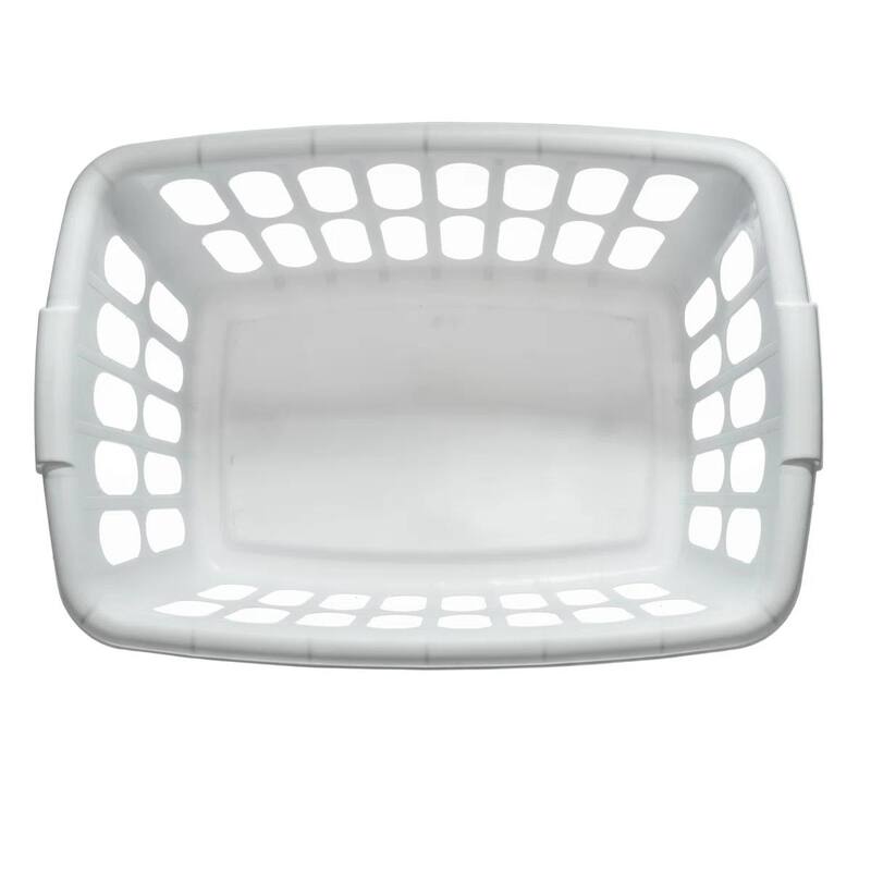 1.5 Bu / 53 L Rectangular Laundry Basket, White, Set of 6