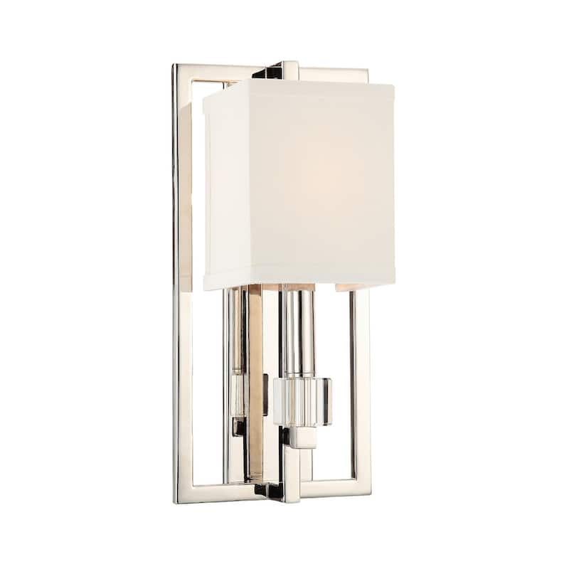 Crystorama Lighting Group Dixon Single Light 15" Tall Wall Sconce - Polished Nickel