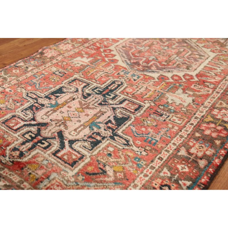 Tribal Geometric Gharajeh Persian Runner Rug Handmade Wool Carpet - 2'9"x 11'1"