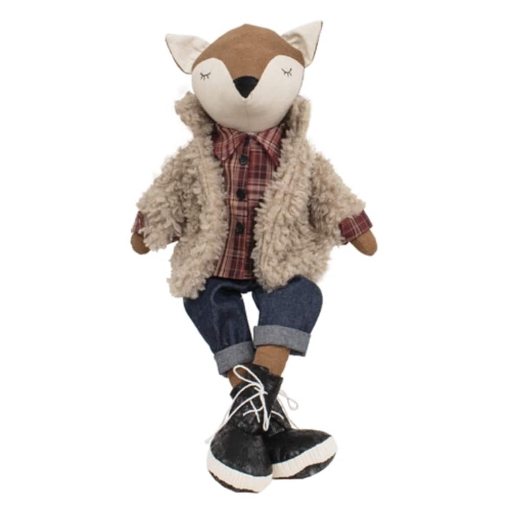 Coat Plush Shelf Sitter Winter Woodland Decor - 23" x 11.5"