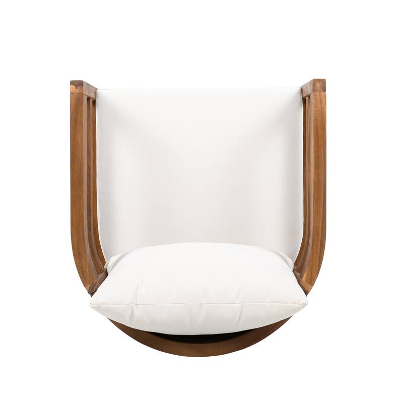 Christopher Knight Home - Ardene Modern Outdoor Solid Acacia Wood Dining Arm Chair Set with Removable Cushions & Slatted Black