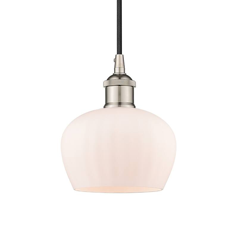 Innovations Lighting 616-1P-8-7 Fenton Pendant Fenton 7" Wide Mini - Polished Nickel / Matte White