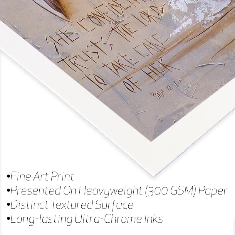 She Confidently Trusts Fine Art Paper Print by Ruth's Angels - Multi - 32x24