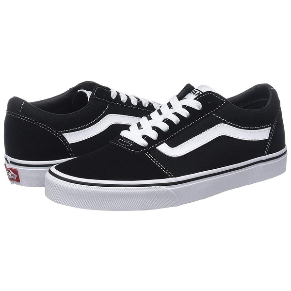 low cut black and white vans