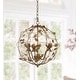 preview thumbnail 1 of 3, SAFAVIEH Lighting Austen Adjustable 3-light LED Gold Leaf Cage Chandelier - 17" x 17" x 20.75-92.75"