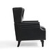 preview thumbnail 19 of 21, 2 Set Modern Vegan Leather Wing Back Armchair