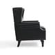 preview thumbnail 26 of 80, Mid-Century Modern Linen/ Vegan Leather Wing Back Accent Chair