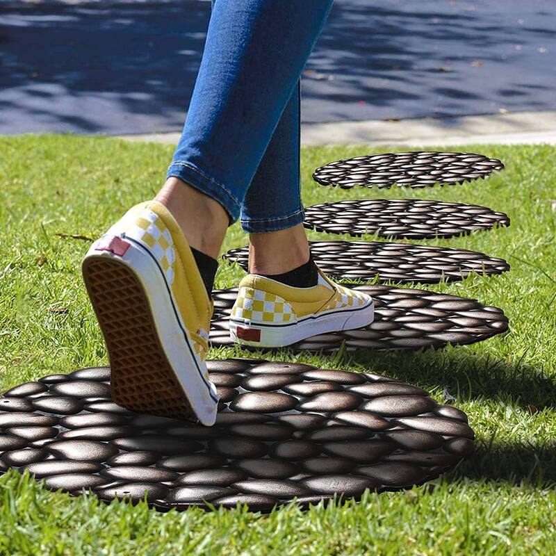 A1HC Rubber Step Mat Multi Functional -Garden Stepping Stone Mat, Outdoor Decorative Tray