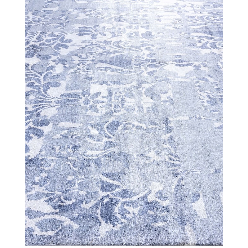 Modern One-of-a-Kind Hand-Knotted Area Rug, Purple - 8' 3" x 10' 2"