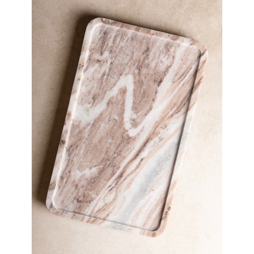 Clover Beige Marble Tray - Large