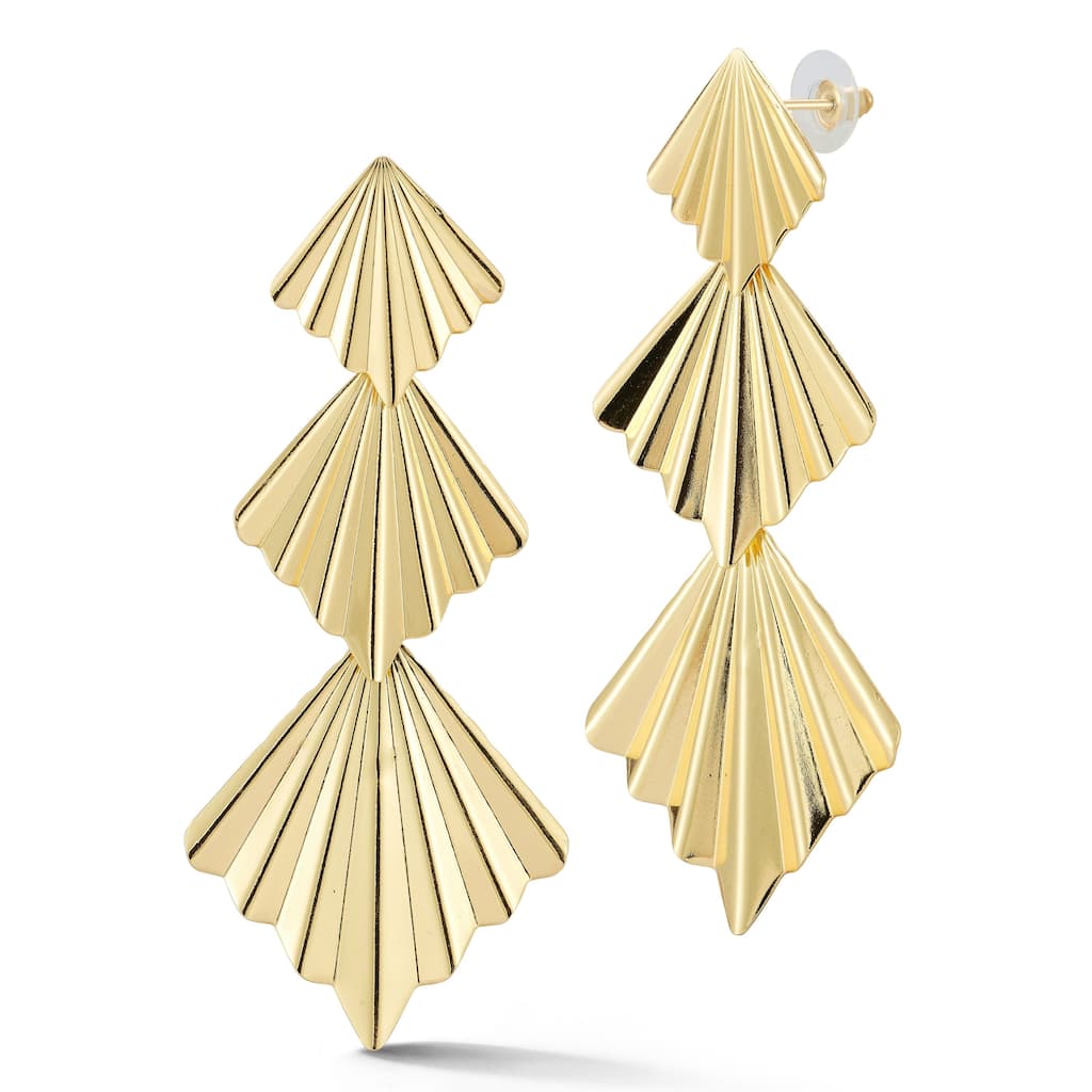 Chloe & Madison Fluted Fan Drop Earrings