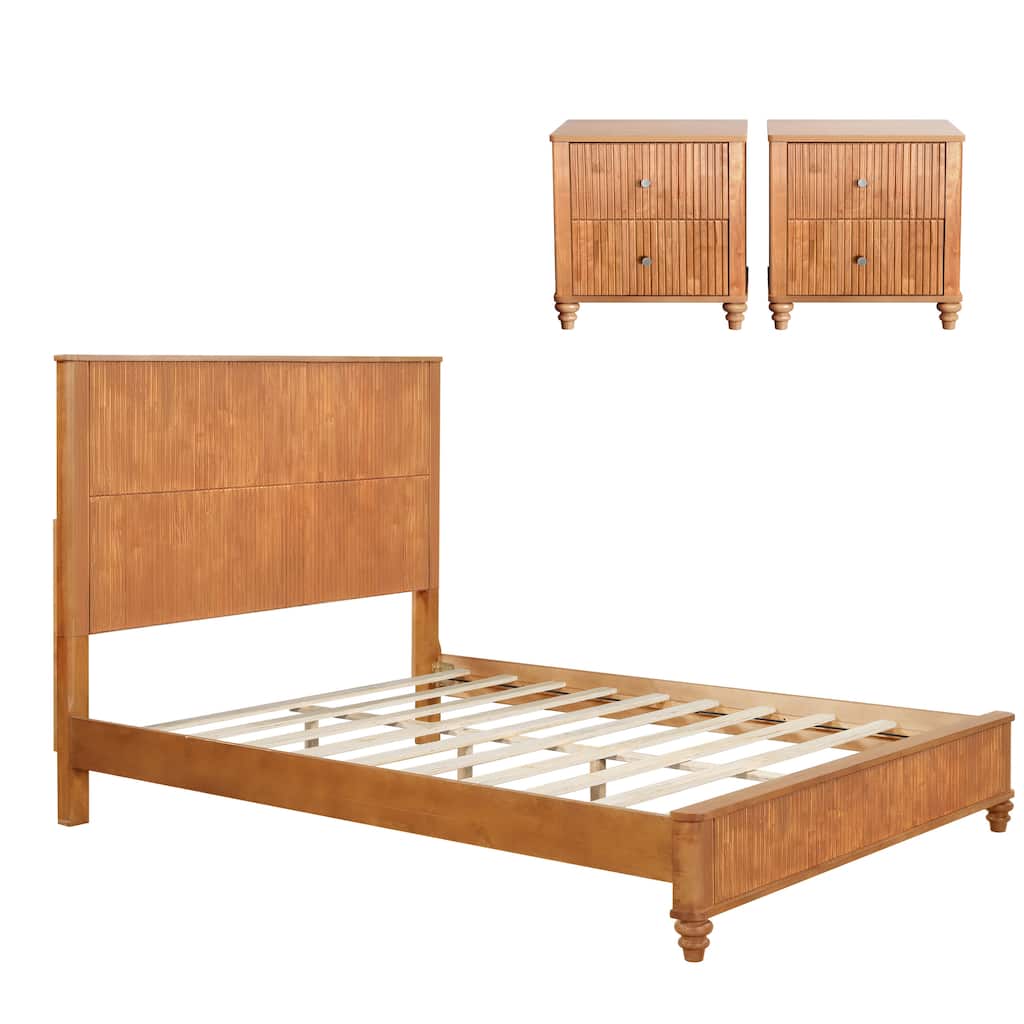 3-Piece Bedroom set with a Queen Size Bed and 2 Nightstands
