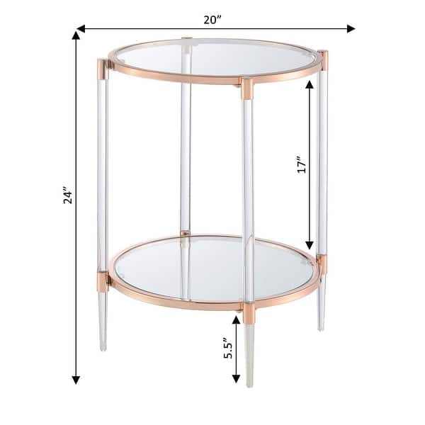 Convenience Concepts Royal Crest 2 Tier Acrylic Glass End Table - On ...