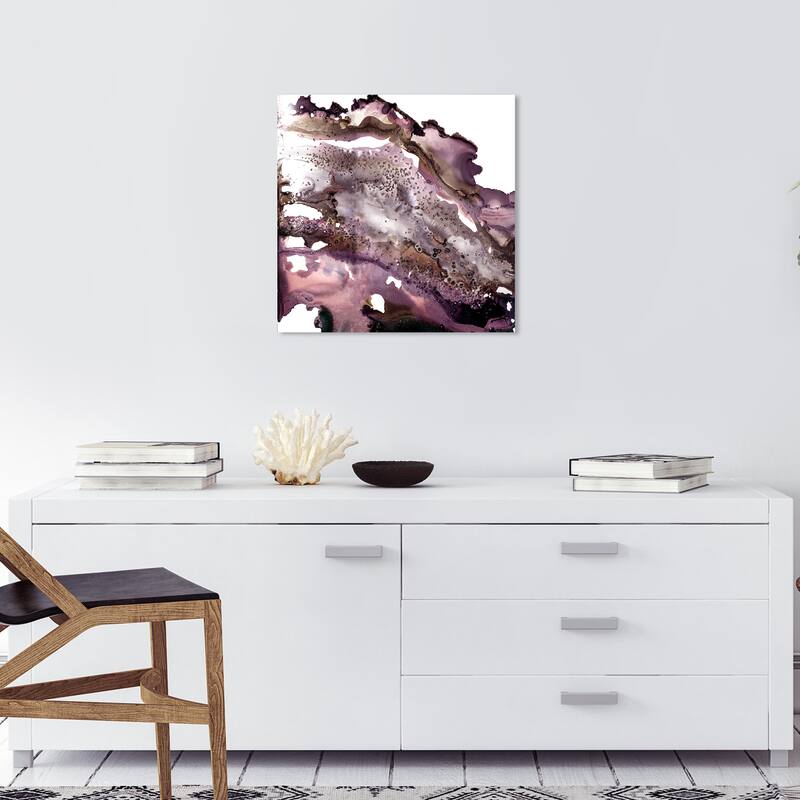 Wynwood Studio Abstract Glitter Bang II Purple and Modern & Contemporary Wall Art Canvas Print - 20 x 20