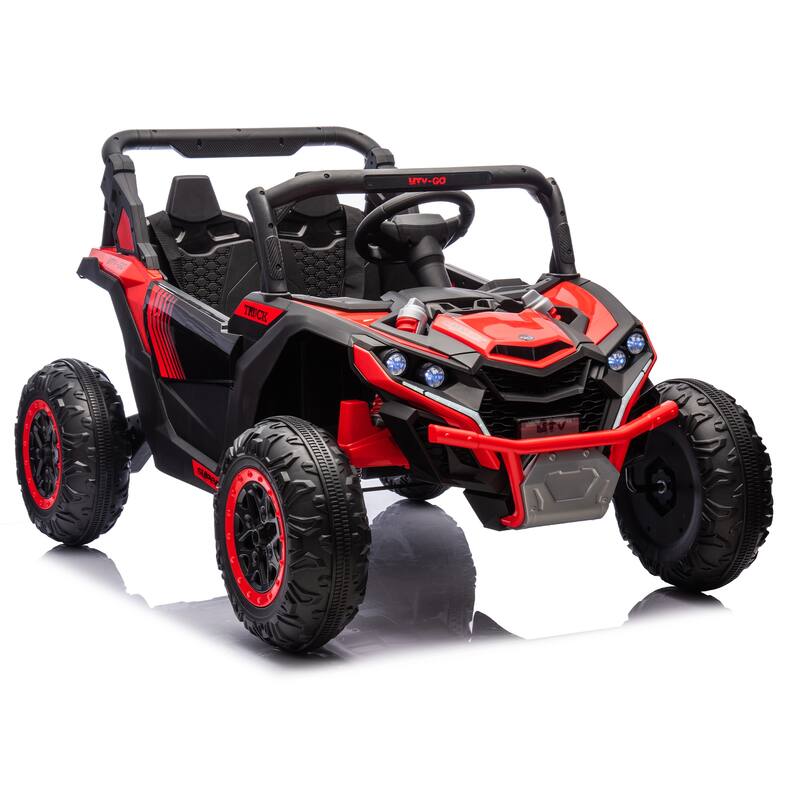 24V Two-Seater Kids Ride On UTV W/Parents Remote Control,Four-Wheel Suspension,Slow Start,Large wheel design,Anti-collision bar