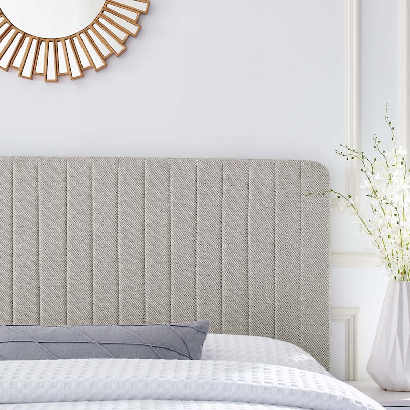 Milenna Channel Tufted Upholstered Fabric Full/Queen Headboard