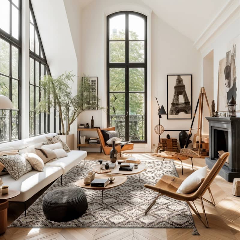 ECARPETGALLERY Braid weave Sienna Cream Wool Rug - 5'0 x 8'0