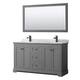 Option Dark Gray / White Carrara Marble Top / Matte Black