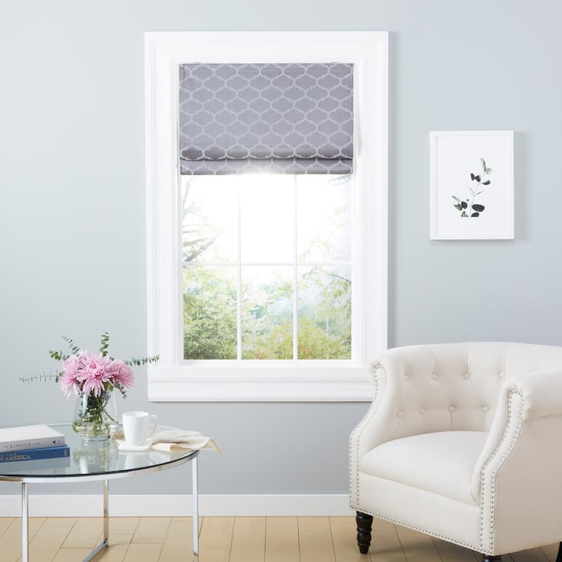 ATI Home Montague Trellis Total Blackout Roman Shade.