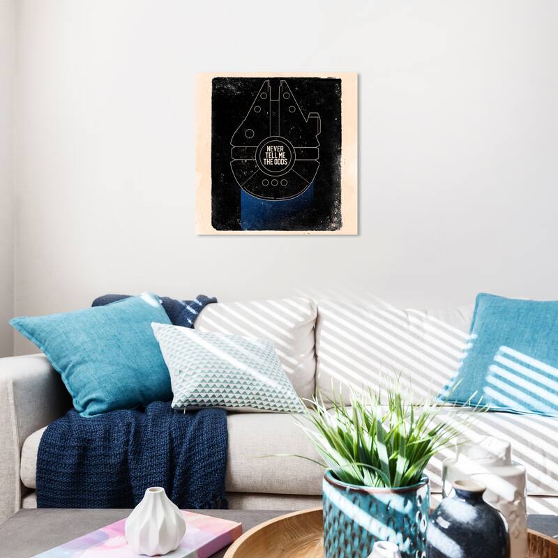 Wynwood Studio Prints Fantasy and Sci-Fi Never Tell Me the Odds Black and Modern & Contemporary Wall Art Canvas Print - 20 x 20