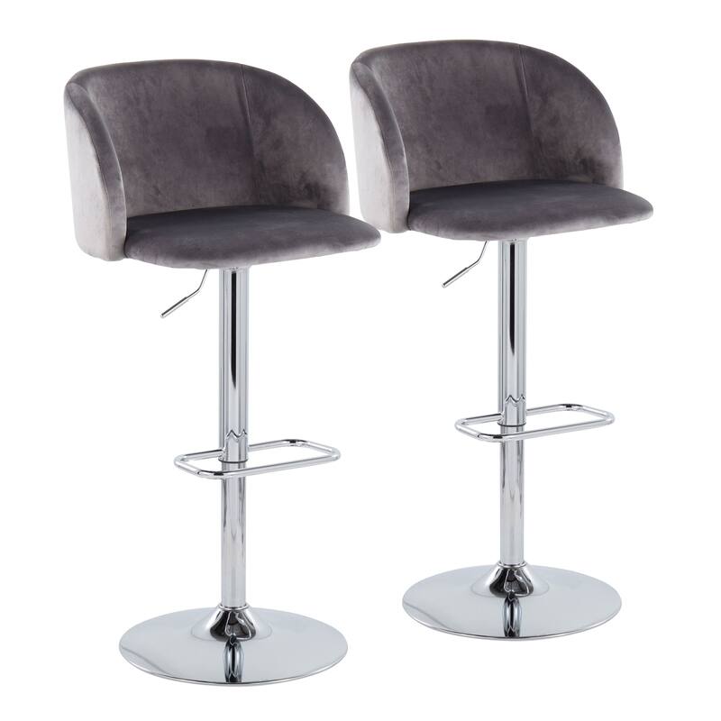 Silver Orchid Harding Adjustable Bar Stool with Rounded Rectangle Footrest (Set of 2)