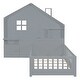 preview thumbnail 4 of 9, Twin Size House Bed with Window and Bedside Drawers, Platform Bed with Shelves and a set of Sockets and USB Port, Grey