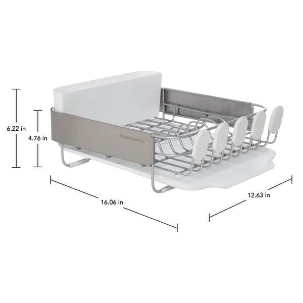 KitchenAid Stainless Steel Wrap Compact Dish Rack, 16.06Inch Bed