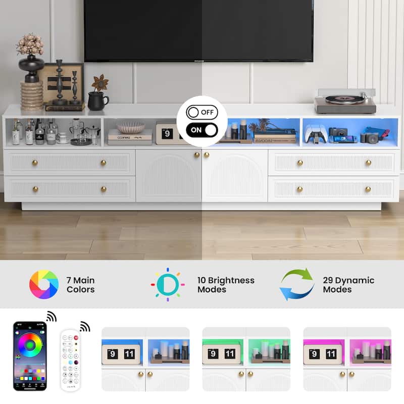 Pocassy Modern LED TV Stand for Living Room