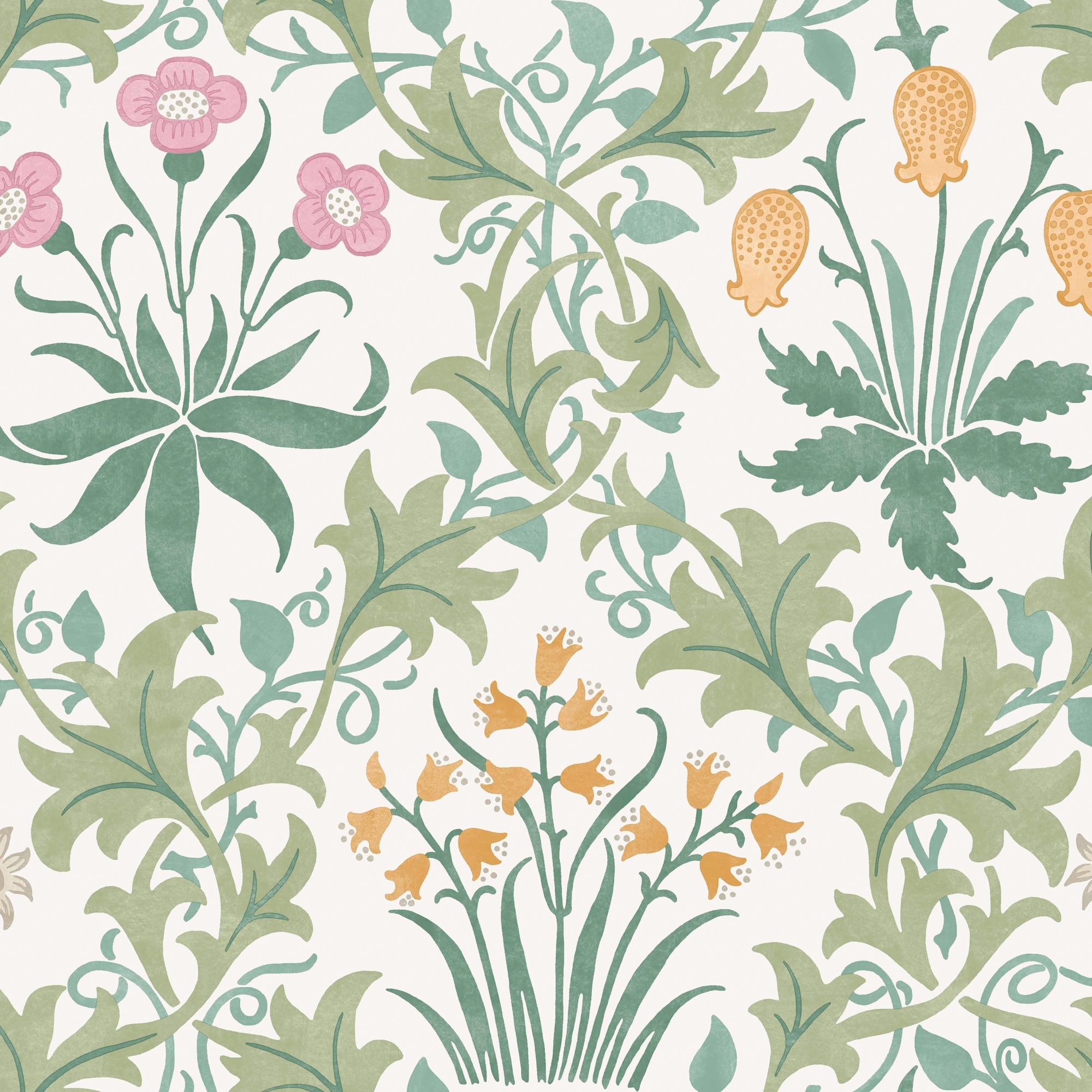 William Morris at Home Celandine Spring Garden Wallpaper - N/A