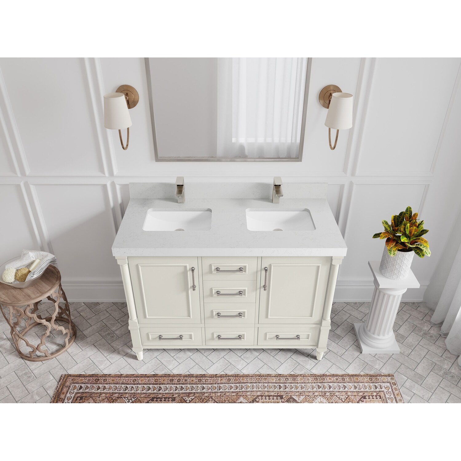 Willow Collections 48 in. W x 22 in. D Aberdeen Double sink Bathroom Vanity with Countertop