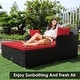 preview thumbnail 39 of 66, Costway Outdoor Patio Rattan Daybed Pillows Cushioned Sofa Furniture - See details