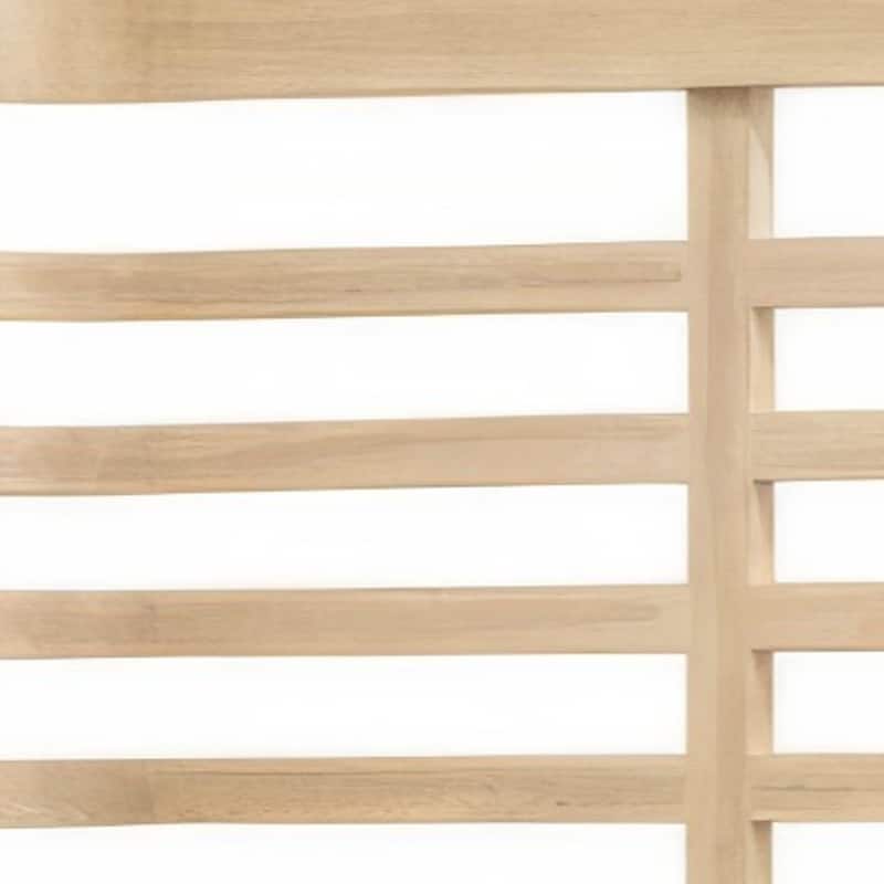 HomeRoots Brown Carved Geometric Solid Wood Queen Bed Frame