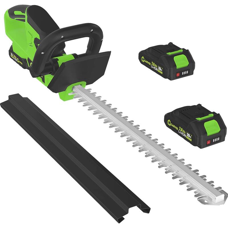 Electric Cordless Hedge Trimmer, Handheld Bush Trimmers for Gardening, Lawns - Green